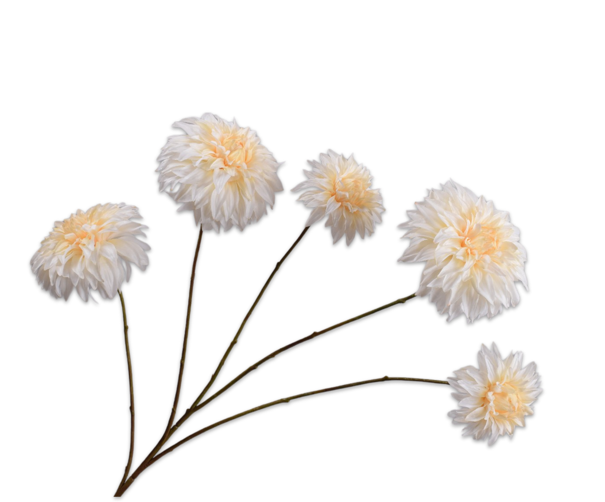 Dahlia tak creme 90 cm real touch zijden bloem Silk-ka