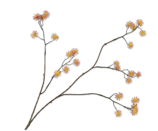 Distel tak goud/oranje – zijden bloem van Silk-ka, 101 cm