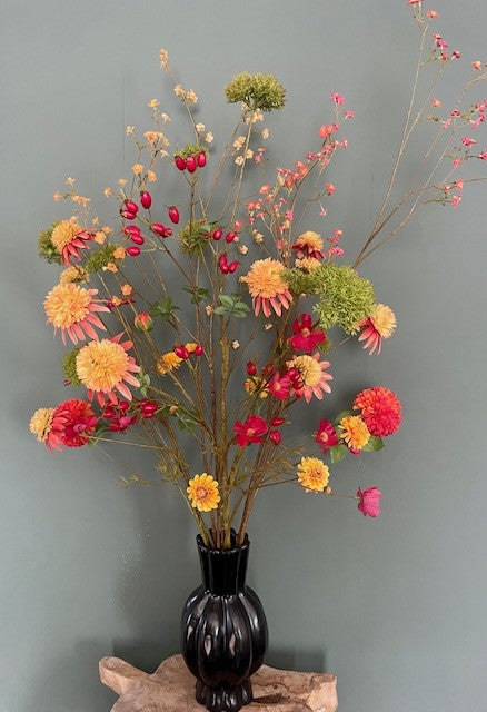 Zijden boeket Golden hour – zijden boeket rood/oranje/groen 100 cm
