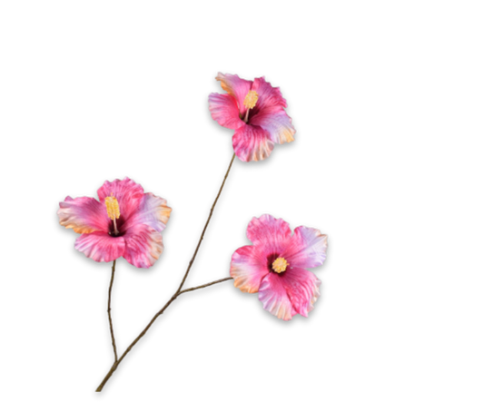 Hibiscus tak roze – zijden bloem 84 cm