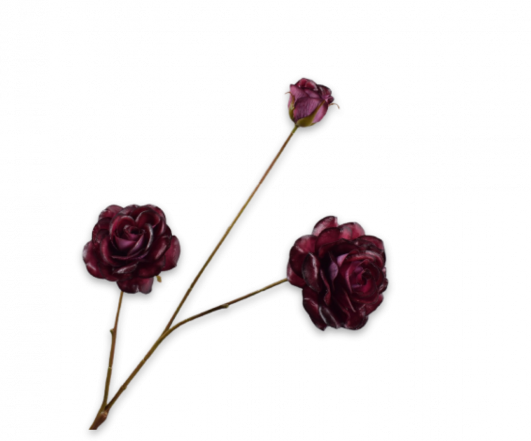 Roos bordeaux 67 cm real touch zijden bloem