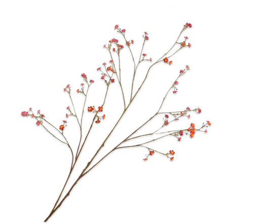 Vergeetmeniet tak rood/oranje – zijden bloem 132 cm