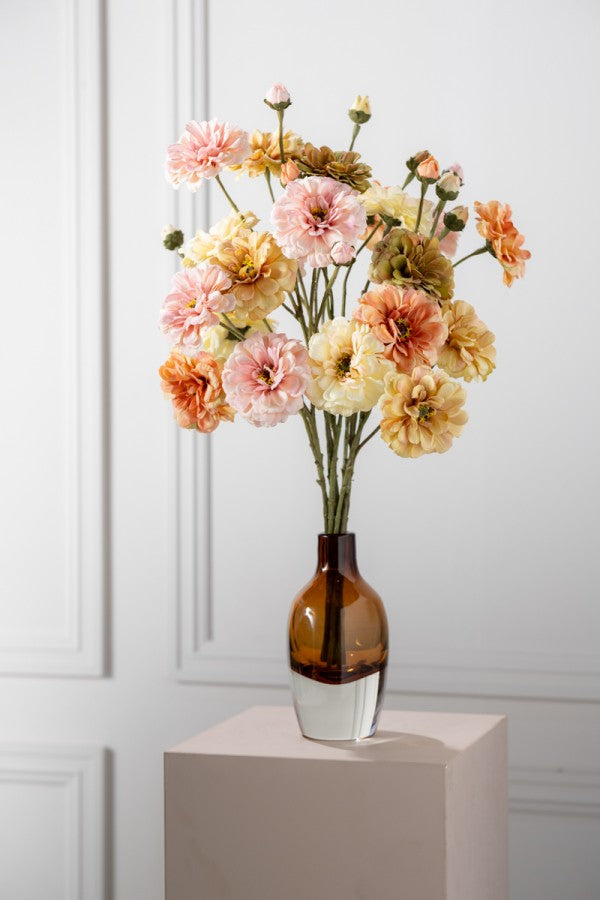 Zinnia tak groen – zijden bloem 66 cm – afbeelding 2