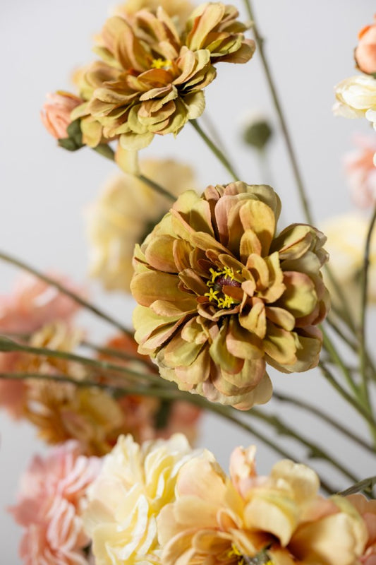Zinnia tak groen – zijden bloem 66 cm – afbeelding 3
