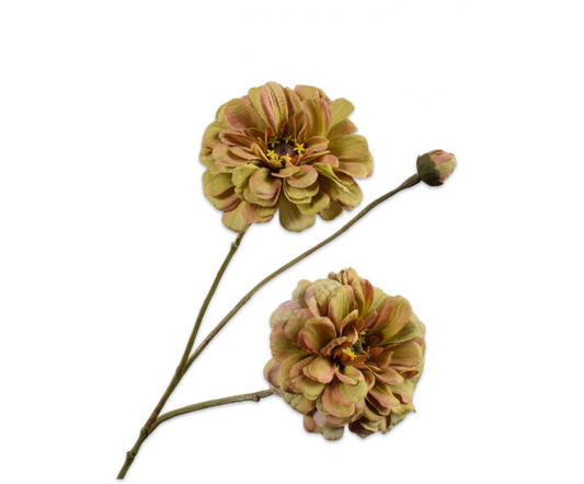Zinnia tak groen – zijden bloem 66 cm