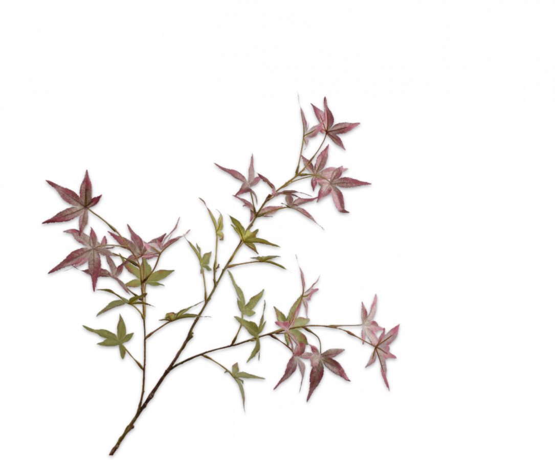 Bladtak groen/ mauve – zijden bloem 92 cm