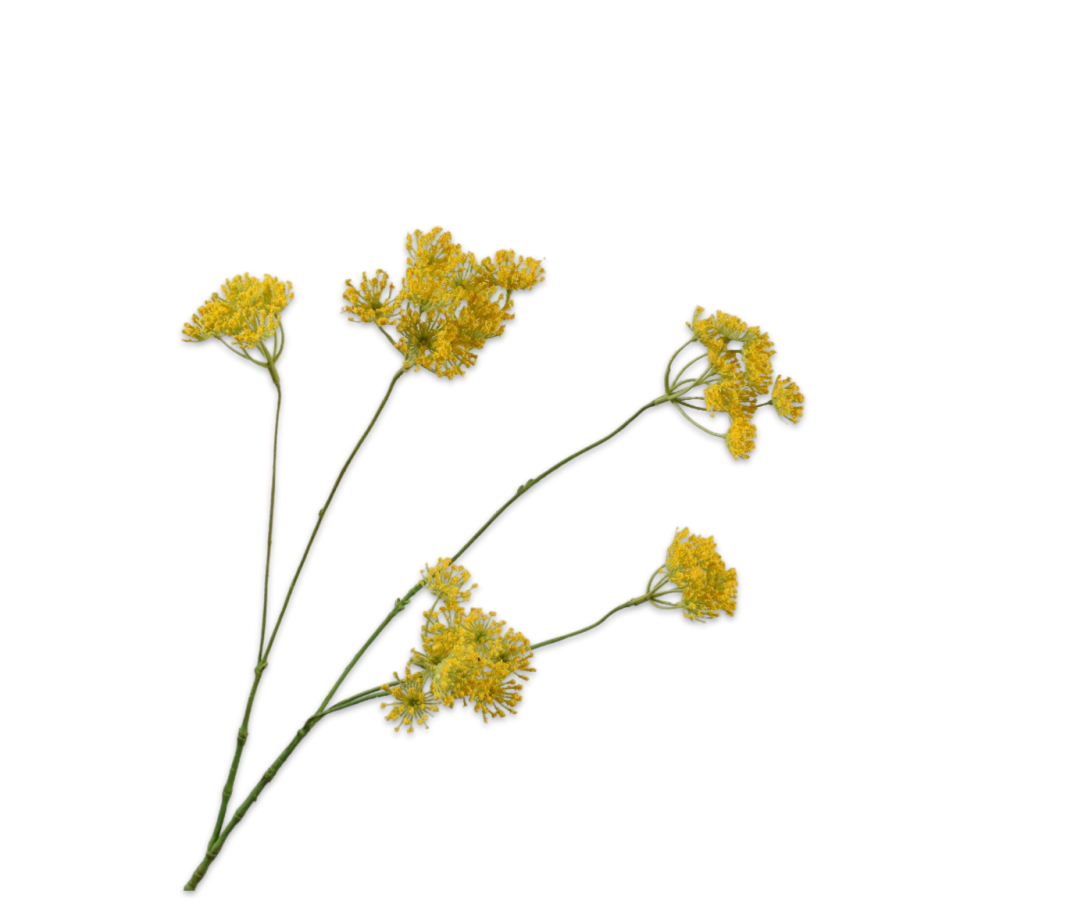 Dille tak geel – zijden bloem 83 cm