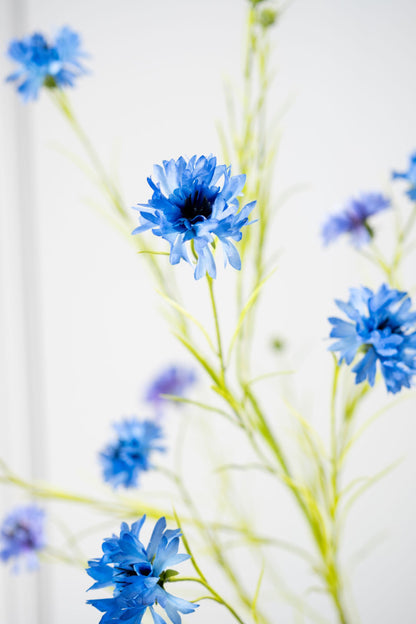 Korenbloem tak blauw – zijden bloem 92 cm – afbeelding 3