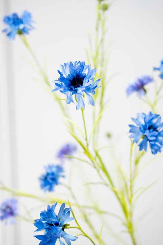 Korenbloem tak blauw – zijden bloem 92 cm – afbeelding 3