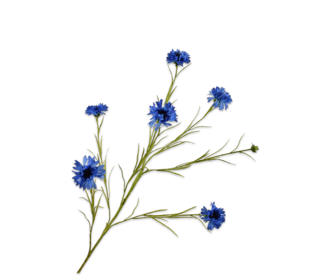 Korenbloem tak blauw – zijden bloem 92 cm