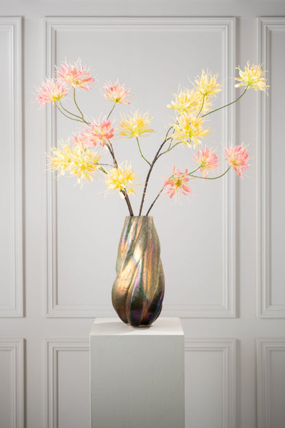 Kamperfoelie tak oranje/roze – zijden bloem 94 cm – afbeelding 2