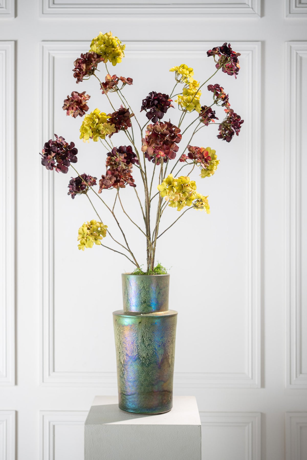 Zijden hortensia tak groen van Silk-ka