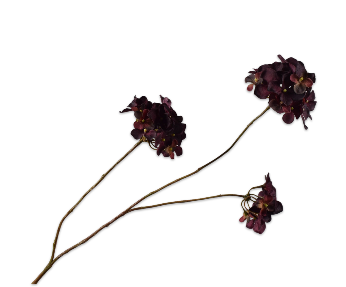 Hortensia tak bordeaux – zijden bloem van Silk-ka, 85 cm