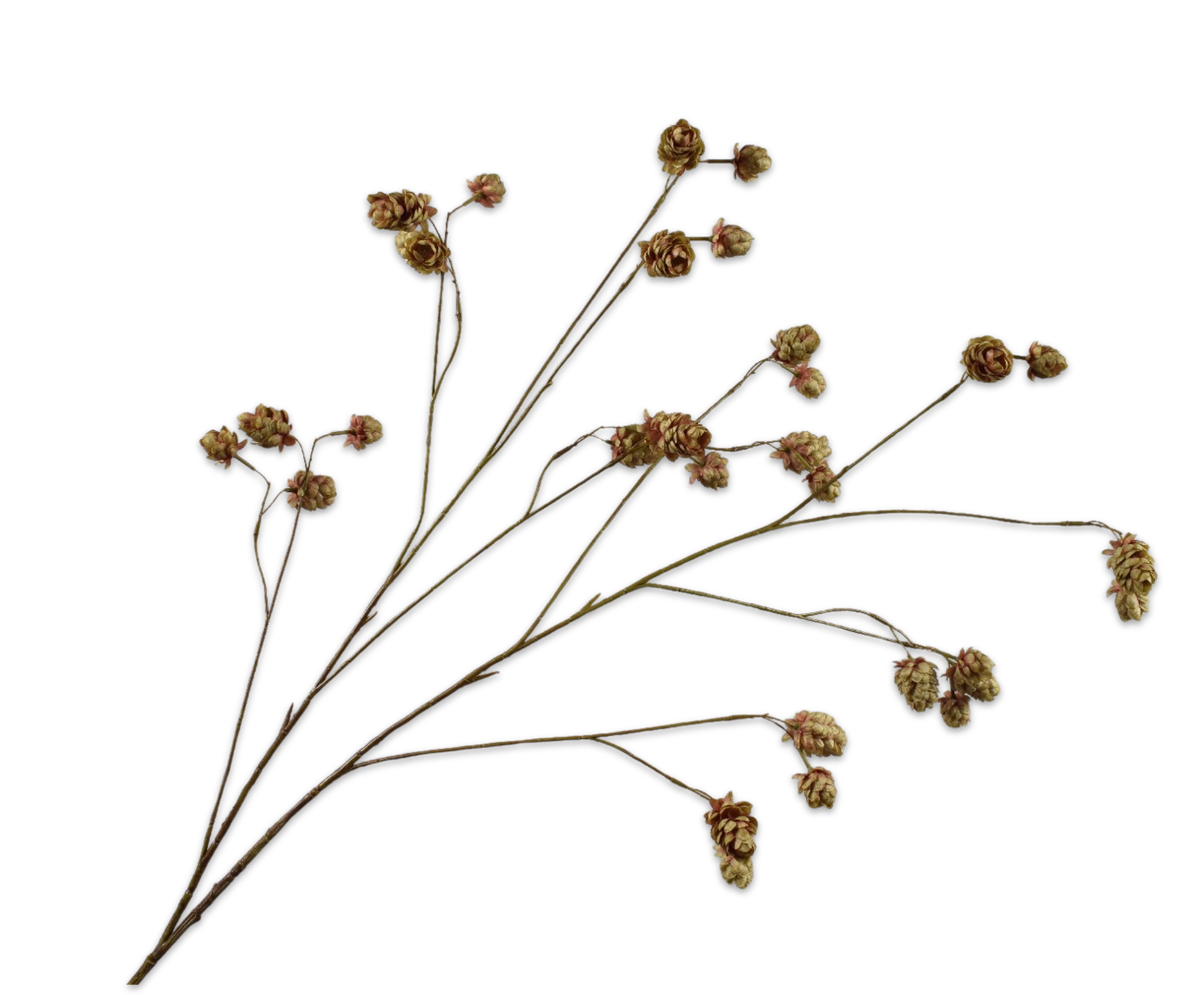 Hop tak bruin/groen – zijden bloem van Silk-ka, 109 cm