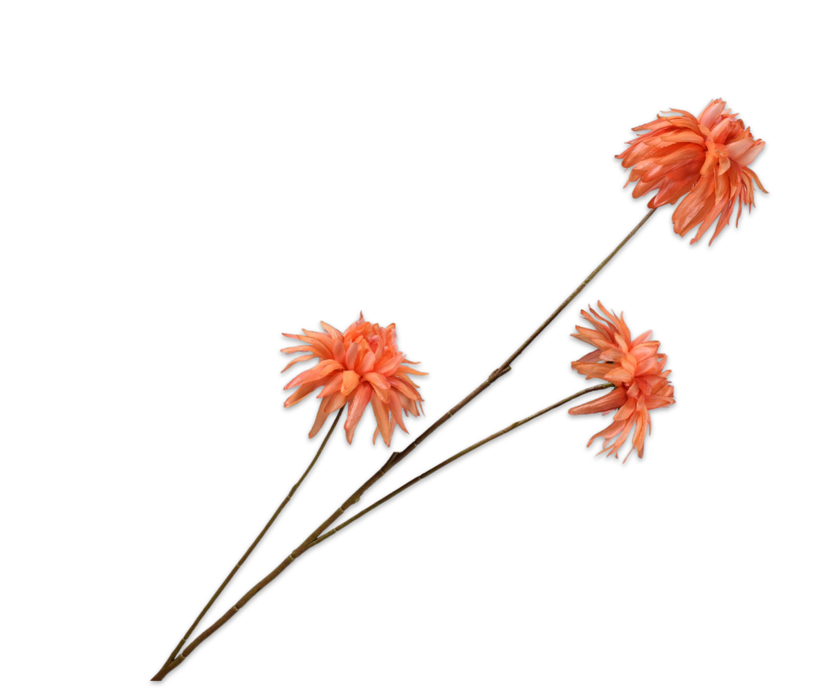 Chrysant tak oranje – zijden bloem van Silk-ka, 104 cm