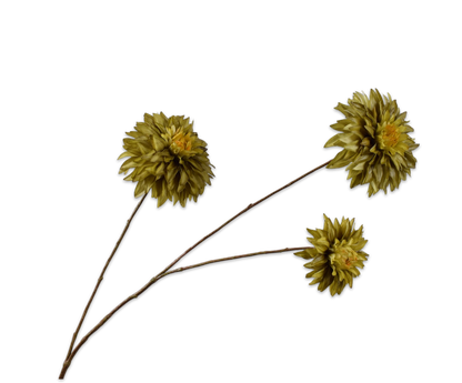 Dahlia tak groen – zijden bloem van Silk-ka, 82 cm