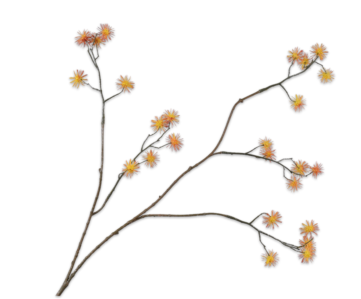 Distel tak goud/oranje – zijden bloem van Silk-ka, 101 cm