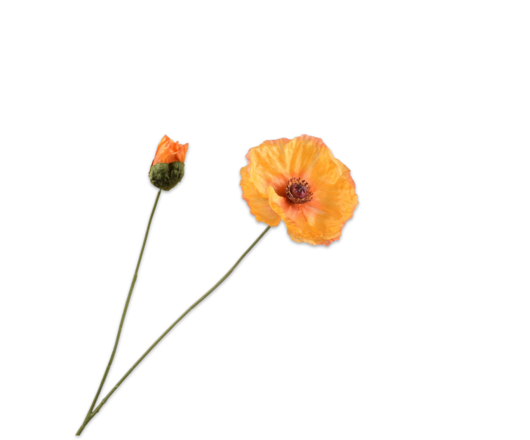 Klaproos tak geel – zijden bloem – afbeelding 2