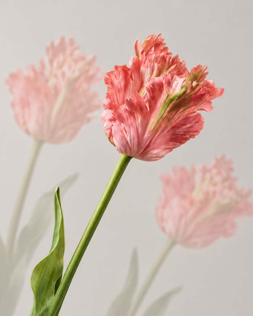 Zijden tulp roze van Silk-ka, close-up van de bloem