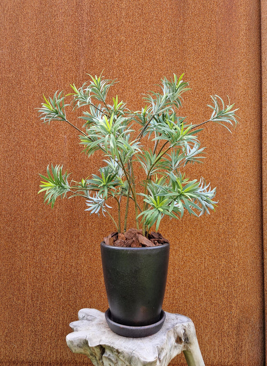 Zijden Podocarpus in pot – zijden plant groen 85 cm