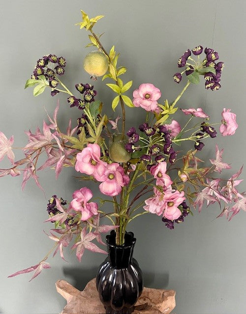 Zijden boeket Frisgloed – zijden boeket roze/lila/paars/groen 95 cm