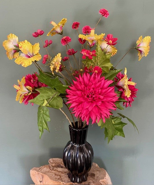 Zijden boeket Herfstkus – zijden boeket roze/rood/geel 90 cm